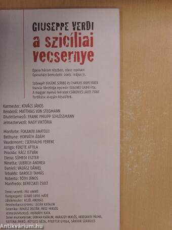 Verdi: A szicíliai vecsernye