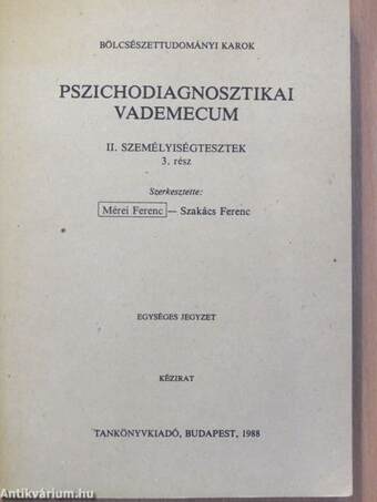 Pszichodiagnosztikai vademecum II/3.