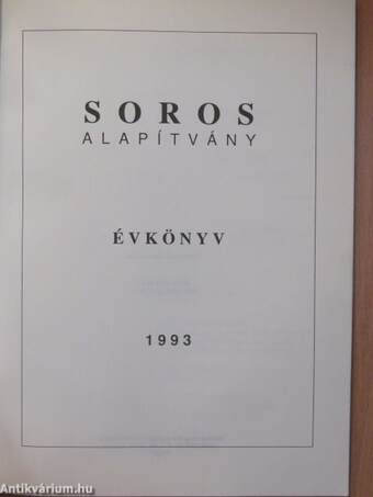 Soros Alapítvány Évkönyv 1993