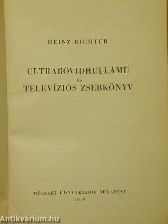 Ultrarövidhullámú és televíziós zsebkönyv