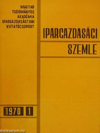 Ipargazdasági szemle 1970/1-4./Különszám