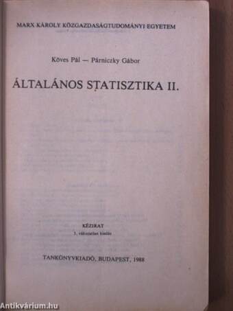 Általános statisztika II.