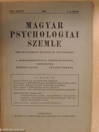 Magyar Psychologiai Szemle 1947/1-2.