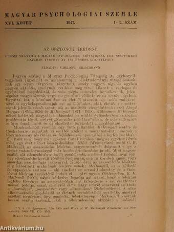 Magyar Psychologiai Szemle 1947/1-2.