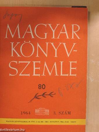 Magyar Könyvszemle 1964/3./Filológiai Közlöny 1965/3-4.
