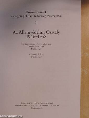 Az Államvédelmi Osztály 1946-1948