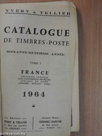 Catalogue de Timbres-Poste I/1964 - France