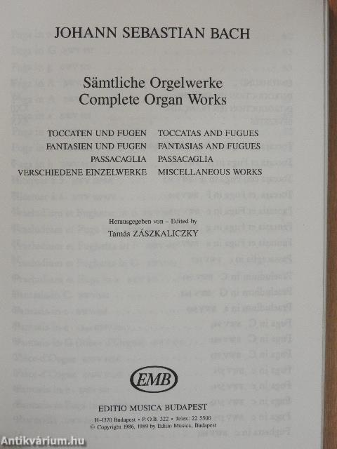 Sämtliche Orgelwerke/Complete Organ Works