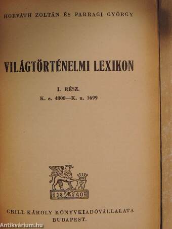 Világtörténelmi lexikon I-II.