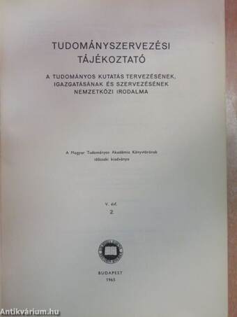 Tudományszervezési Tájékoztató 1965/2