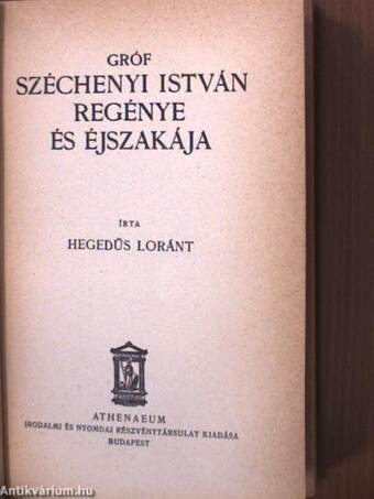 Gróf Széchenyi István regénye és éjszakája