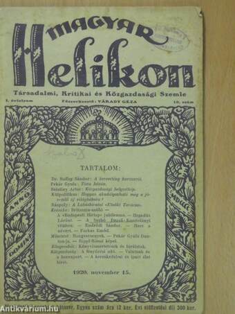 Magyar Helikon 1920. november 15.