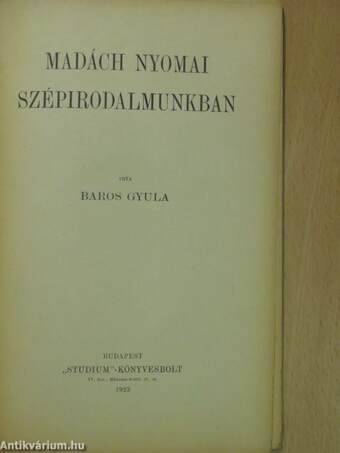 Madách nyomai szépirodalmunkban