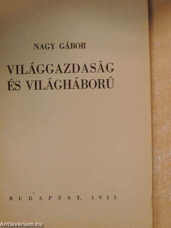 Világgazdaság és világháború