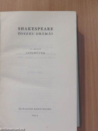 Shakespeare összes drámái IV.