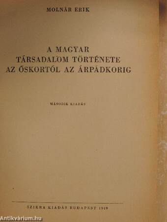 A magyar társadalom története az őskortól az Árpádkorig 