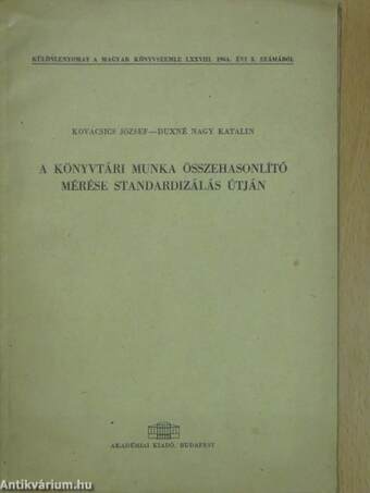 A könyvtári munka összehasonlító mérése standardizálás útján