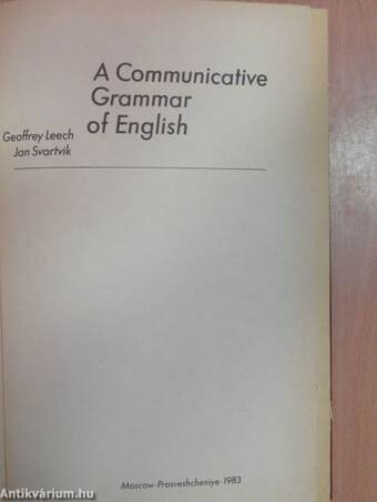 A Communicative Grammar of English