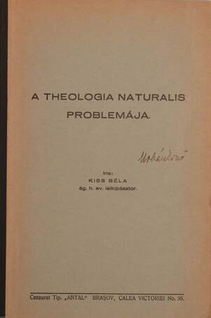 A theologia naturalis problemája