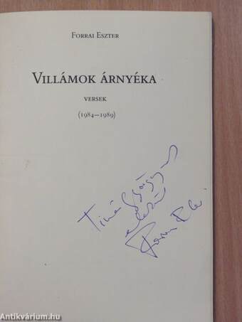 Villámok árnyéka (dedikált példány)