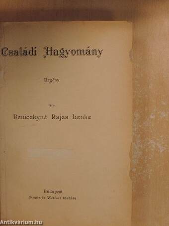 Családi Hagyomány I-III.