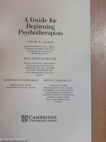 A Guide for Beginning Psychotherapists