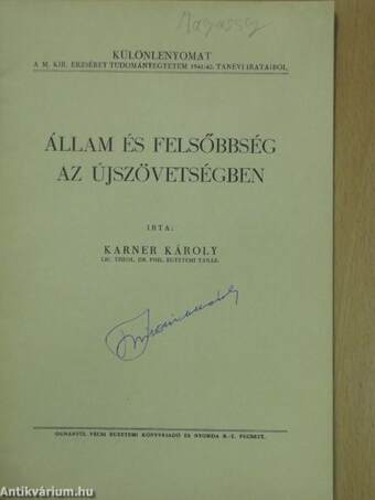 Állam és felsőbbség az újszövetségben