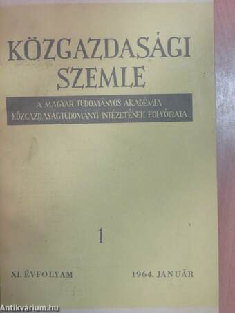 Közgazdasági Szemle 1964. (nem teljes évfolyam) I-II.