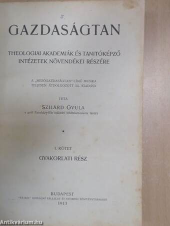 Gazdaságtan I.