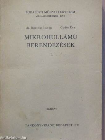 Mikrohullámú berendezések I.