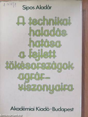 A technikai haladás hatása a fejlett tőkésországok agrárviszonyaira