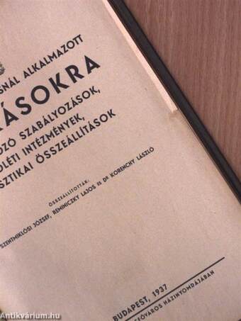 A székesfővárosnál alkalmazott munkásokra vonatkozó szabályozások, jóléti intézmények, statisztikai összeállítások