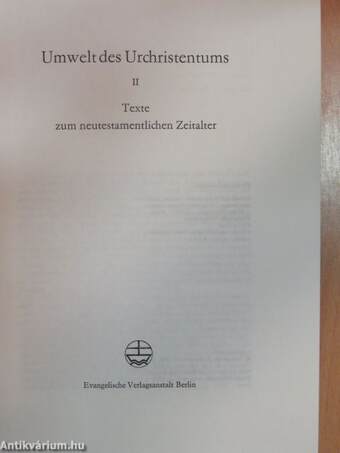 Umwelt des Urchristentums II. (töredék)