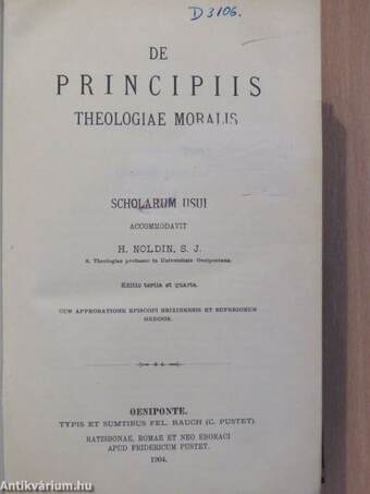 Summa theologiae moralis I-II. (töredék)