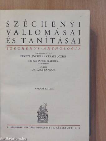 Széchenyi vallomásai és tanításai