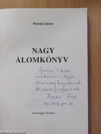 Nagy álomkönyv I. (dedikált példány)