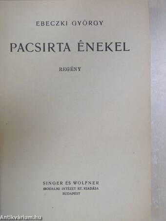 Pacsirta énekel