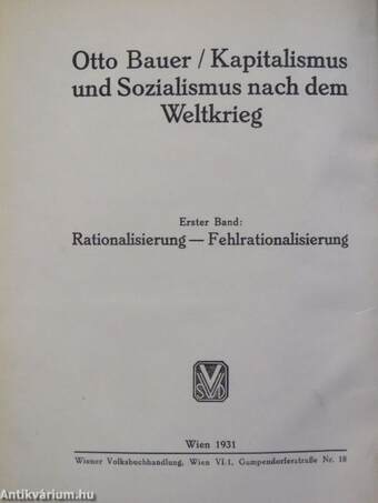 Kapitalismus und Sozialismus nach dem Weltkrieg I. (töredék)