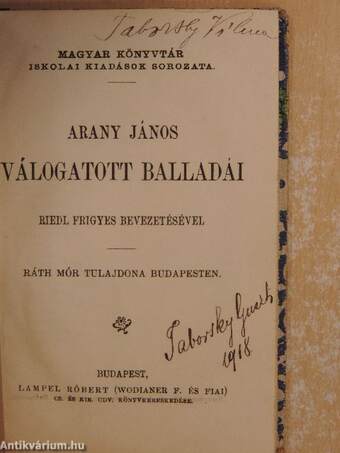 Arany János válogatott balladái