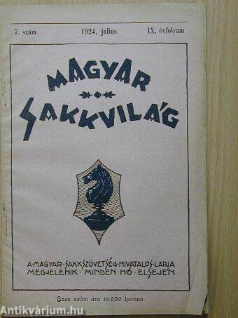 Magyar Sakkvilág 1924. julius