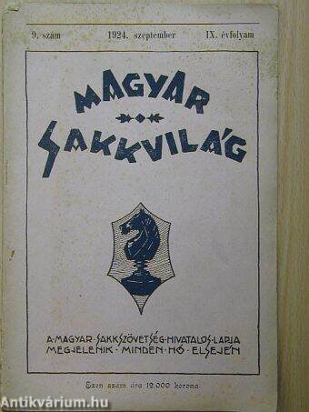 Magyar Sakkvilág 1924. szeptember