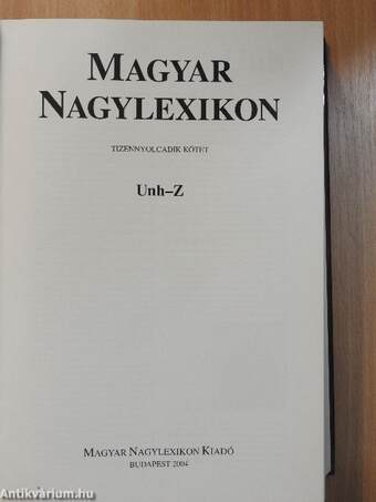 Magyar Nagylexikon 18. (töredék)