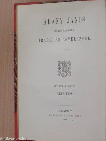 Arany János levelezése író-barátaival II.