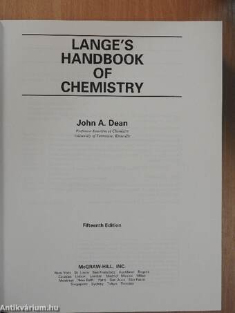 Lange's Handbook of Chemistry