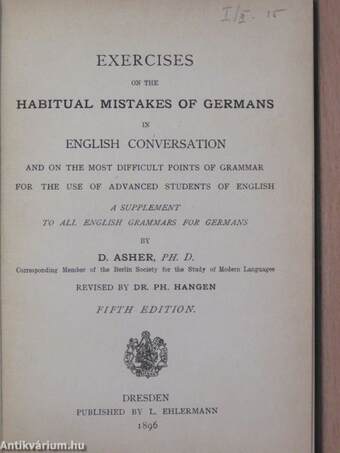 Exercises on the habitual mistakes of germans in english conversation