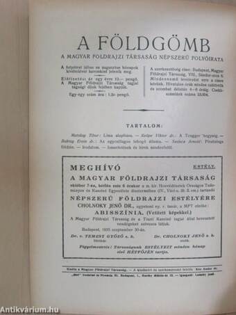 A Földgömb 1935. október