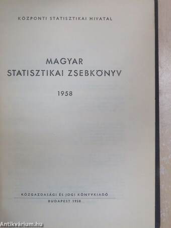 Magyar statisztikai zsebkönyv 1958