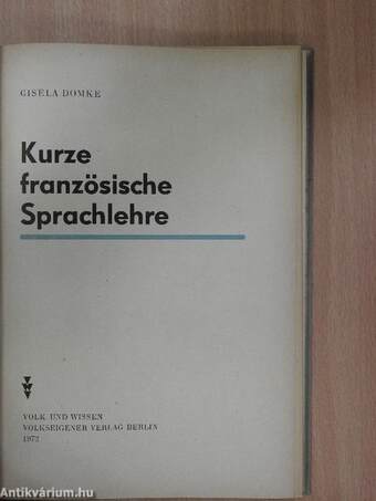 Kurze französische Sprachlehre