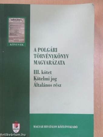 A polgári törvénykönyv magyarázata III.