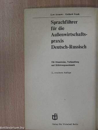 Sprachführer für die Außenwirtschaftspraxis Deutsch-Russisch